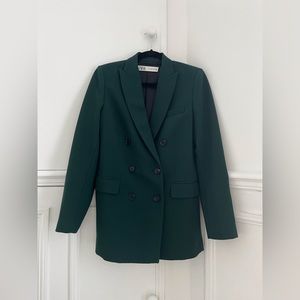 Slight oversize long Zara blazer Forest Green